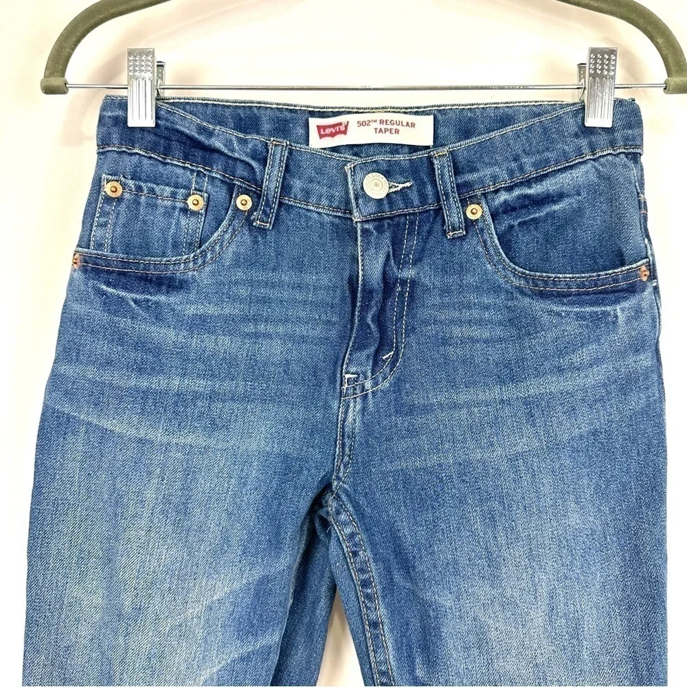 Levi’s Youth Boys Sz 12 Regular 502 REGULAR TAPER Blue Denim Jeans Roll Up Hem